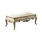Saltoro Sherpi Vintage Style Wooden Coffee Table with Cabriole Legs and Two Broad Drawers, White-